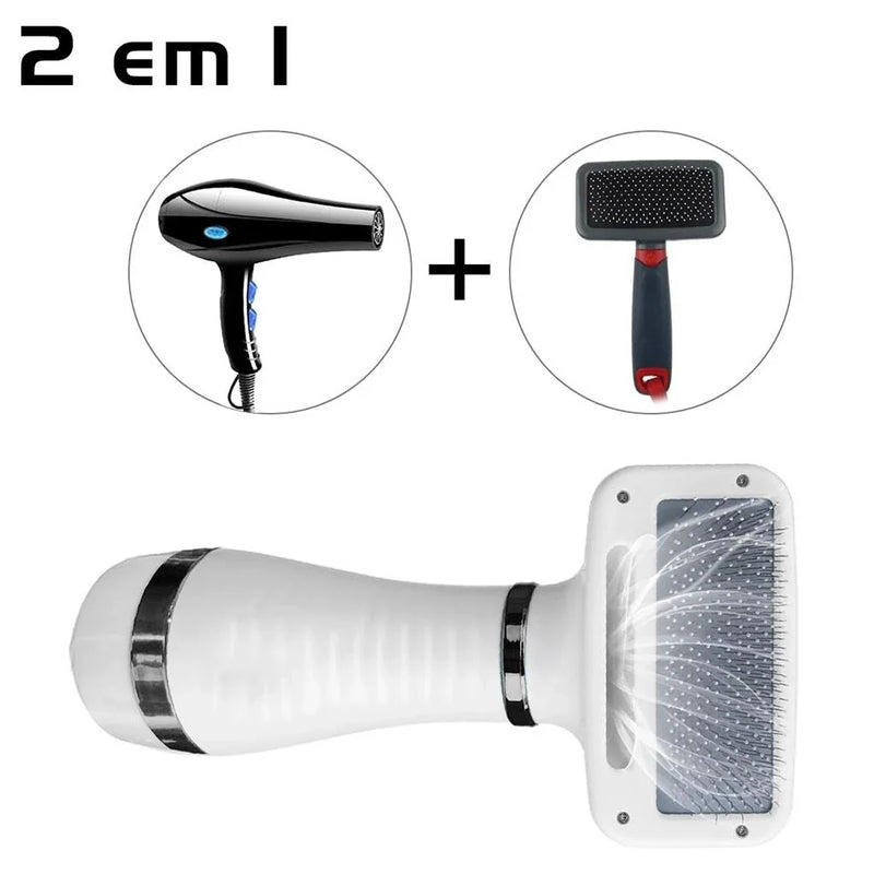 Escova Secadora Pet 2 em 1 – Seca e Remove Pelos