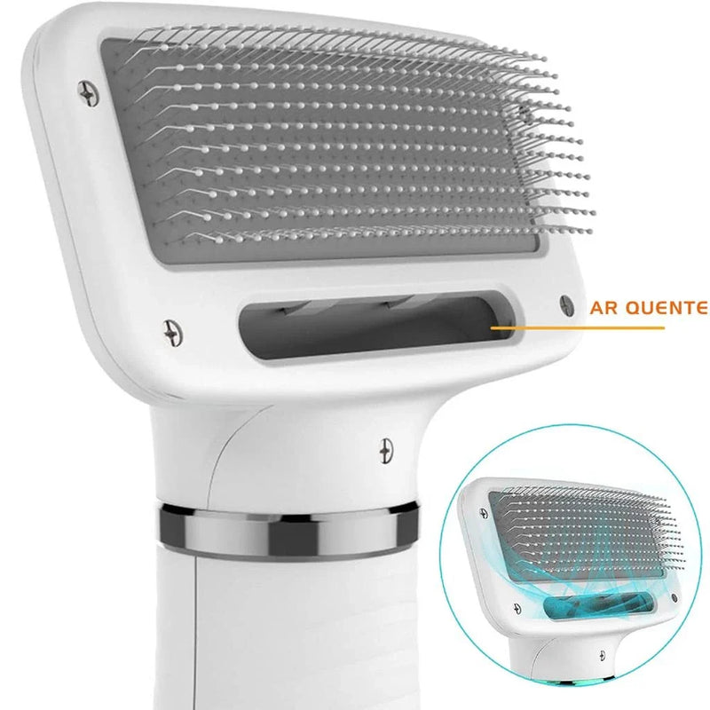 Escova Secadora Pet 2 em 1 – Seca e Remove Pelos
